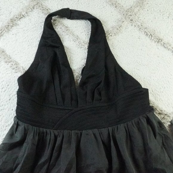 Lulus Delightful Drama Black Textured Halter Backless Midi Dress Womens XL - Picture 6 of 16